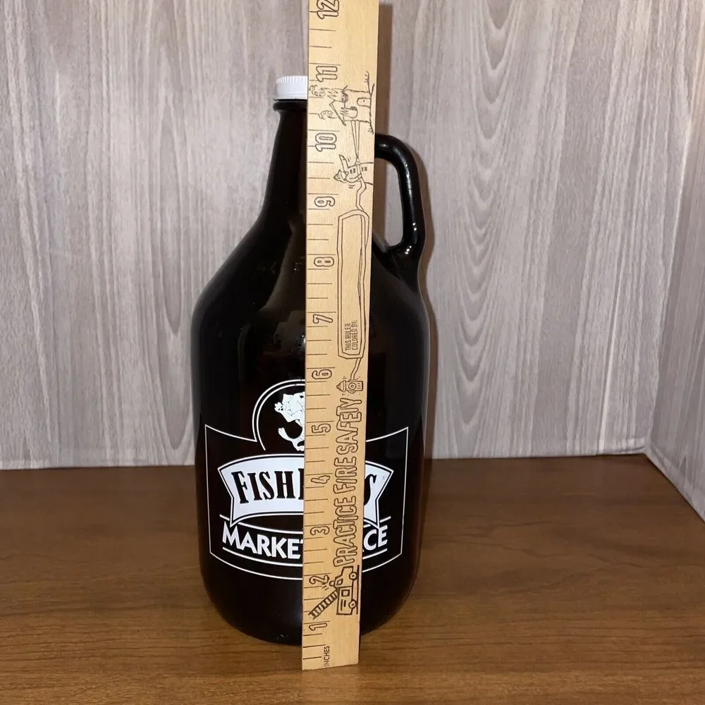 Fish Paws Marketplace Amber Glass Growler 64 Oz. Screw On Lid Arnold MD